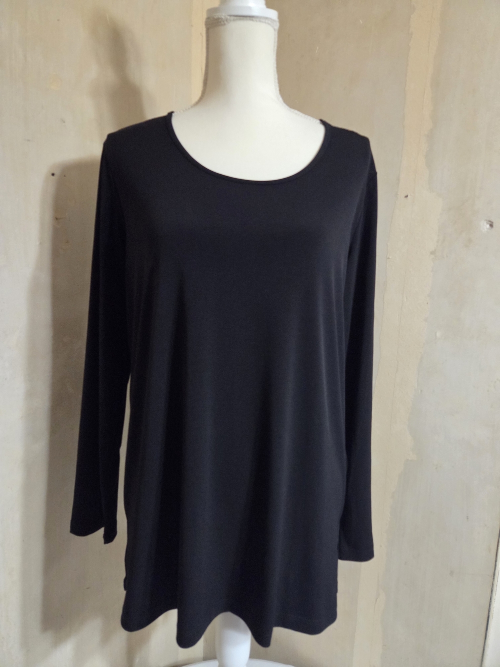 Susan Graver Black Long Sleeve Tunic - Picture 5 of 8